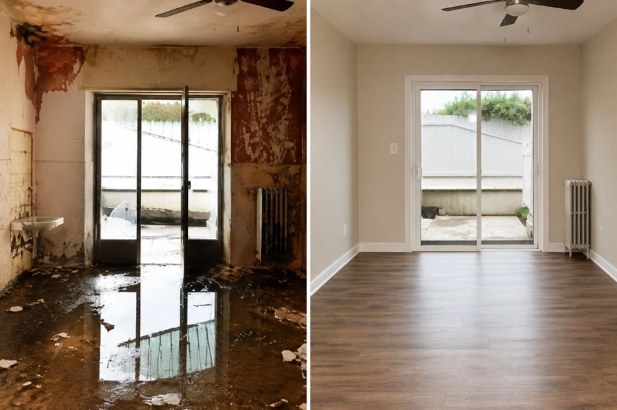Miami Flood Damage Restoration Before and After